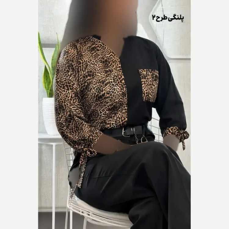 شومیز طرحدار نجلا کرپ بوگاتی سایزبندی 38 تا 50