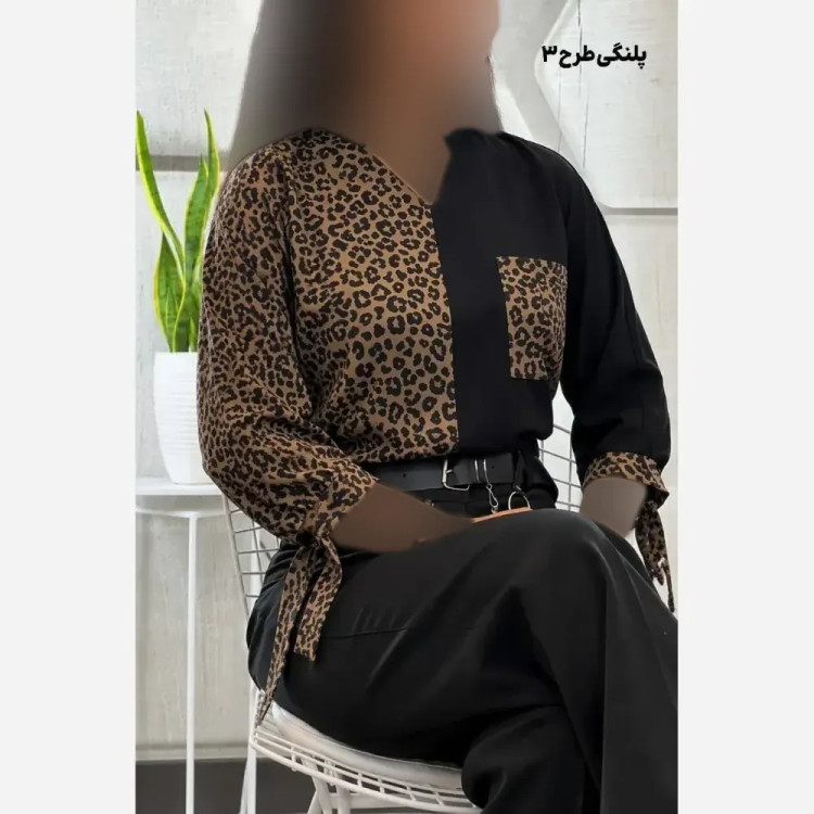 شومیز طرحدار نجلا کرپ بوگاتی سایزبندی 38 تا 50