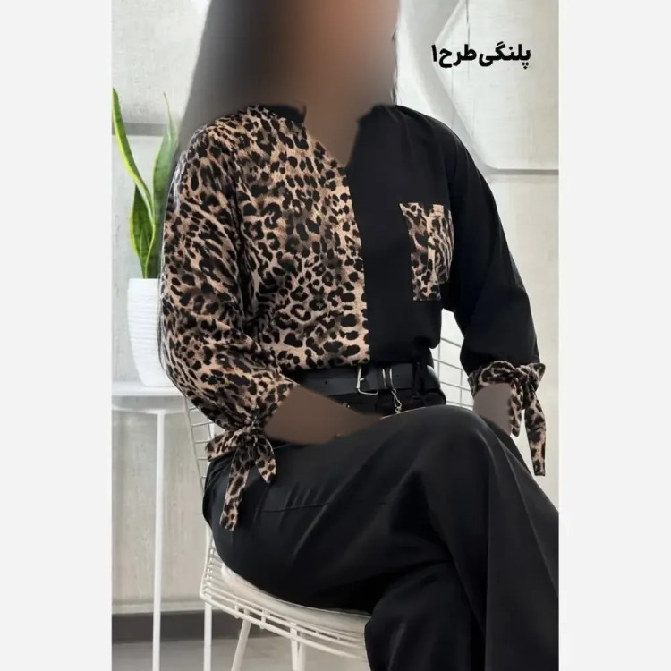 شومیز طرحدار نجلا کرپ بوگاتی سایزبندی 38 تا 50