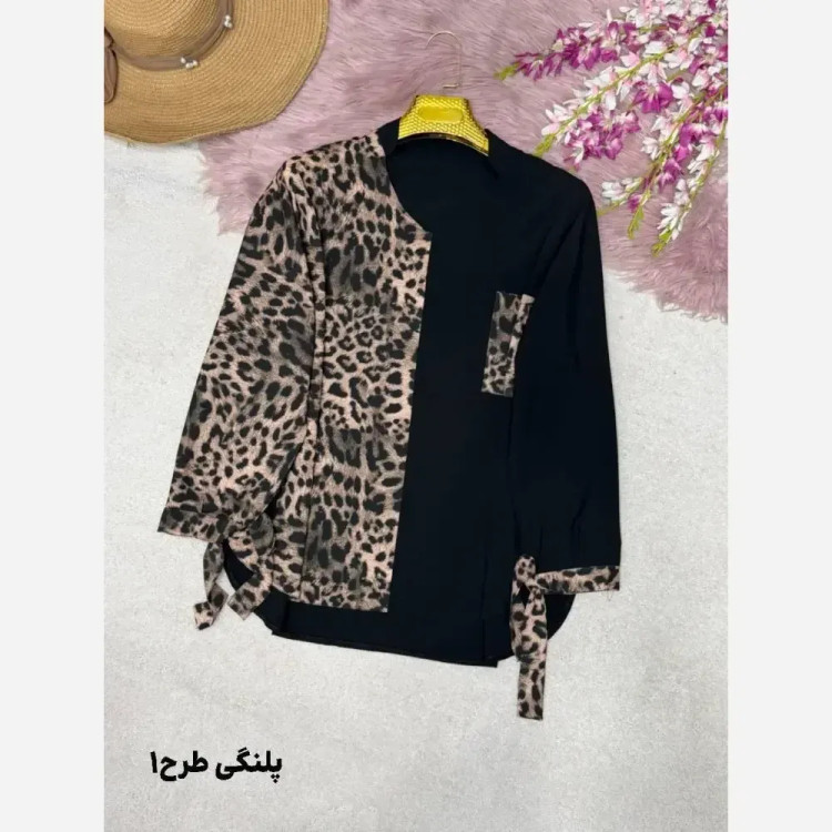 شومیز طرحدار نجلا کرپ بوگاتی سایزبندی 38 تا 50