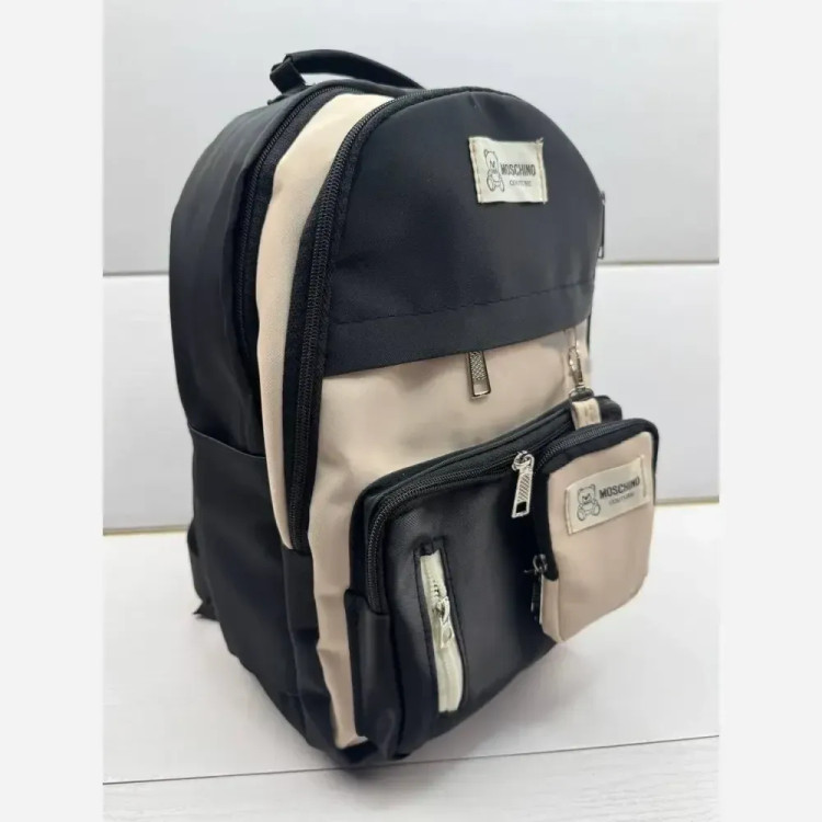 کوله پشتی زرین دیبا ضد آب با کیفیت عالی و سه زیپ و جای قمقمه اندازه 40*28 سانت مشکی کرم و تمام مشکی