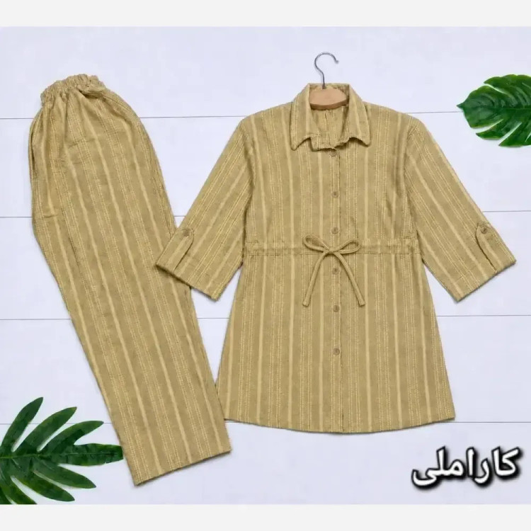 ست شومیز و شلوار شانتون زنانه فری سایز 38 تا 46