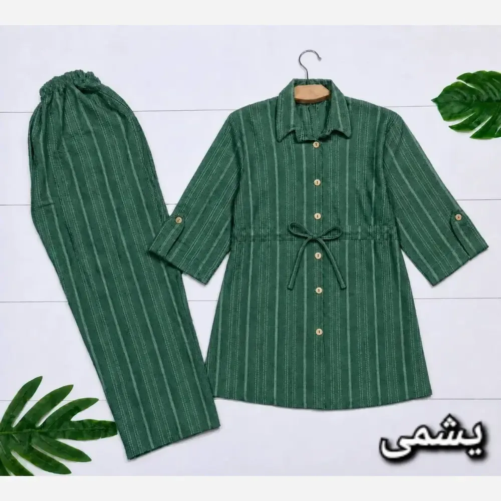 ست شومیز و شلوار شانتون زنانه فری سایز 38 تا 46