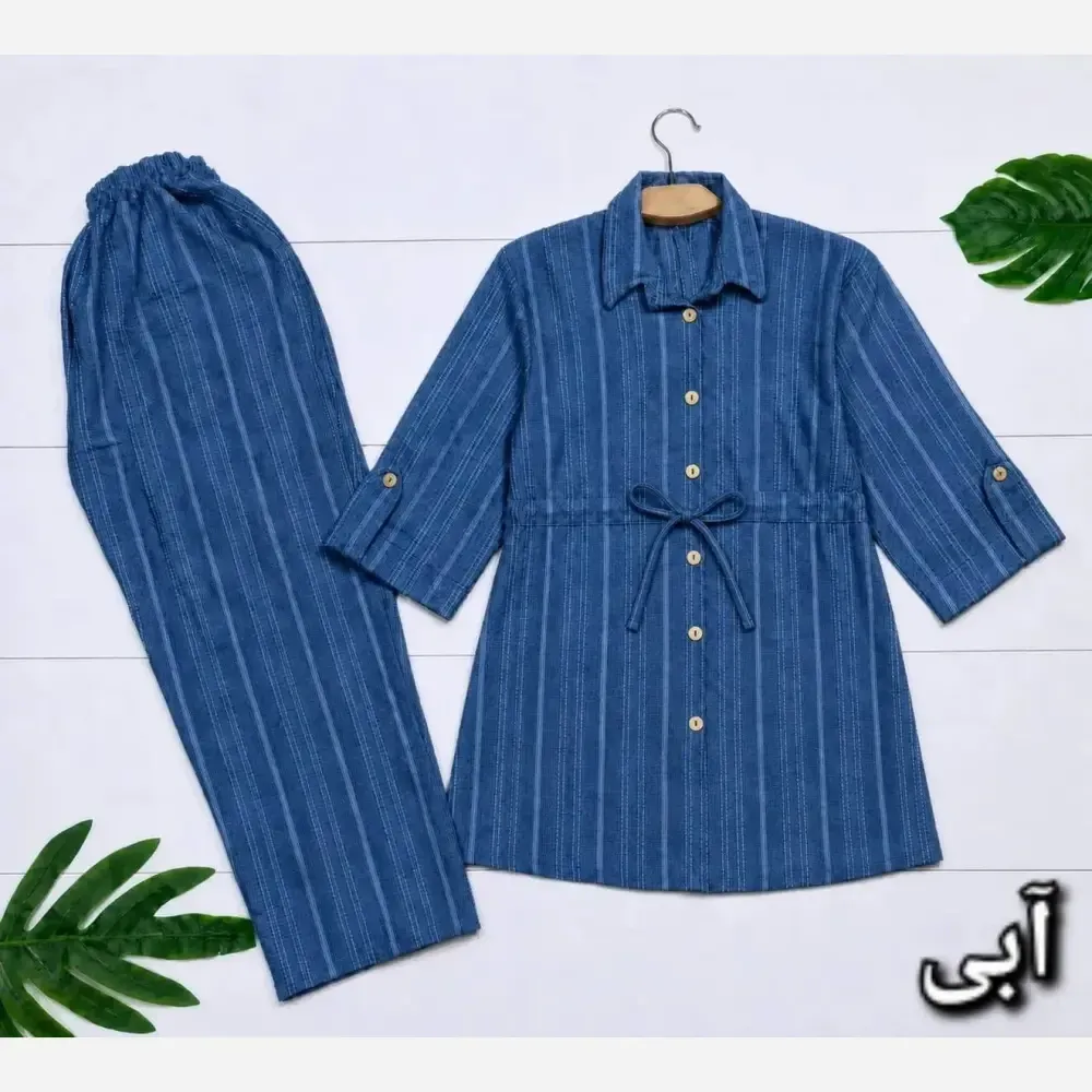 ست شومیز و شلوار شانتون زنانه فری سایز 38 تا 46