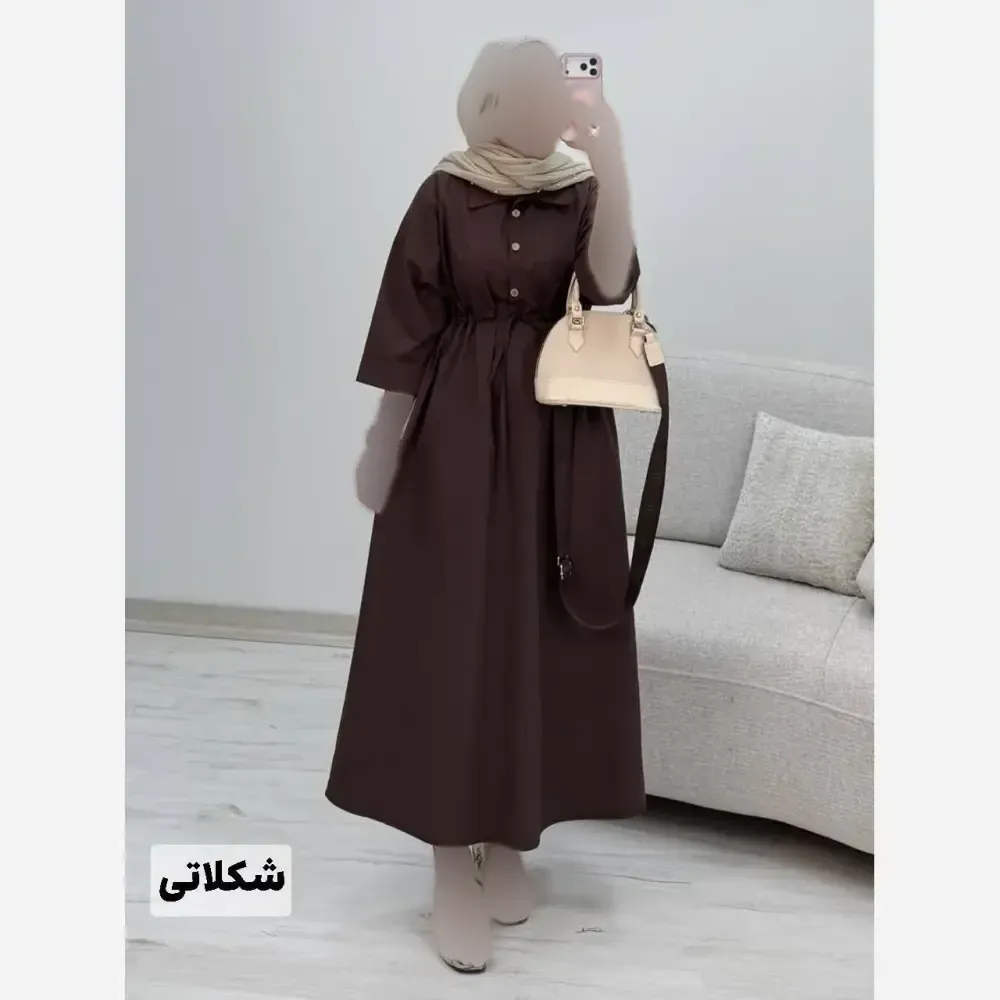 پیراهن لنین سالومه فری سایز زنانه دکمه کاربردی مناسب بارداری و شیردهی کمر گت جنس لنینت بدون آبرفت و چروک