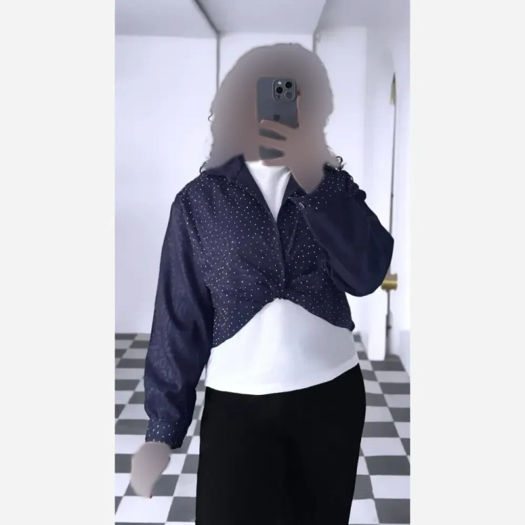 ست دوتکه گره ای دلا جنس صوفیا نگین دار فری سایز