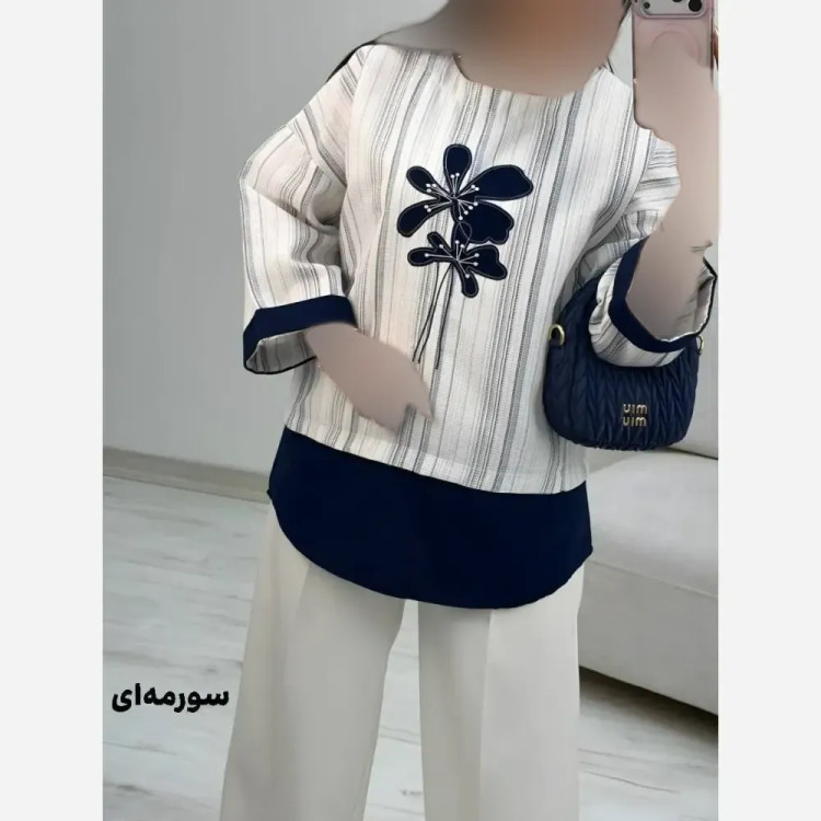 شومیز گلدوزی پرنسا لنین بیسکویتی فری سایز زنانه