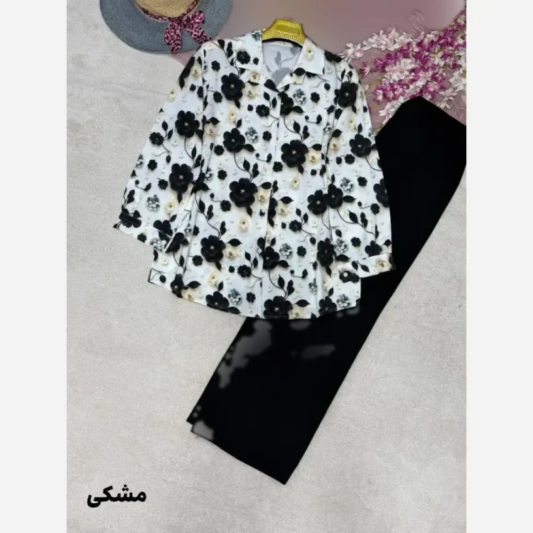 شومیز زنانه تک دکمه پری خنک و سبک فری سایز