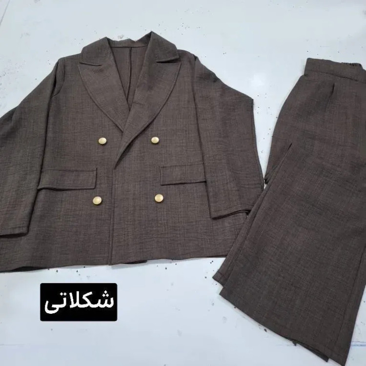 ست مانتو شلوار مروارید جنس مازراتی و تور رنگ مشکی سایز فری تا 46 شلوار نیم بگ