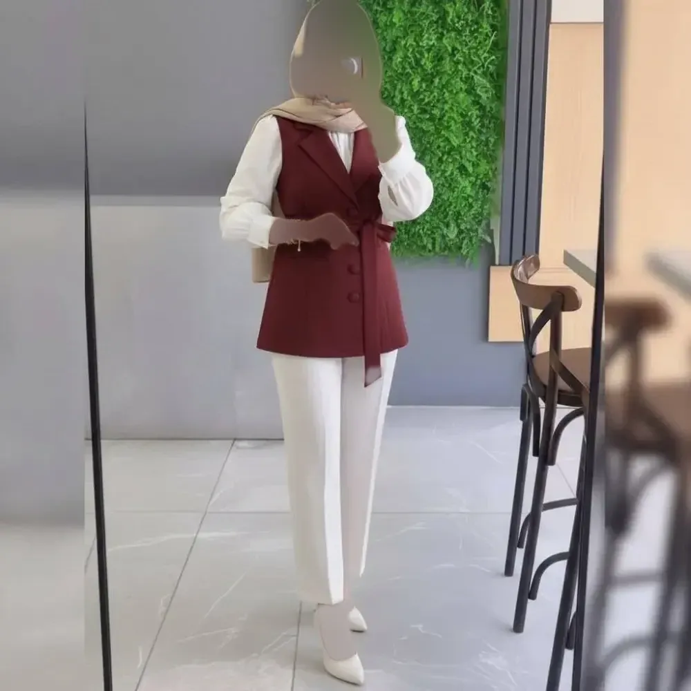 مانتو شلوار بهاره زنانه کمر دار جنس مازراتی سایز فری تا 48 رنگ سبز و استخوانی