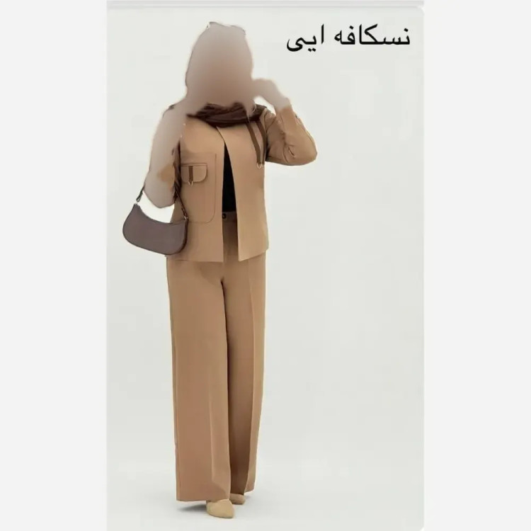 کت شلوار زنانه جنس مازراتی درجه یک مدل بگ رنگ مشکی و سورمه ای