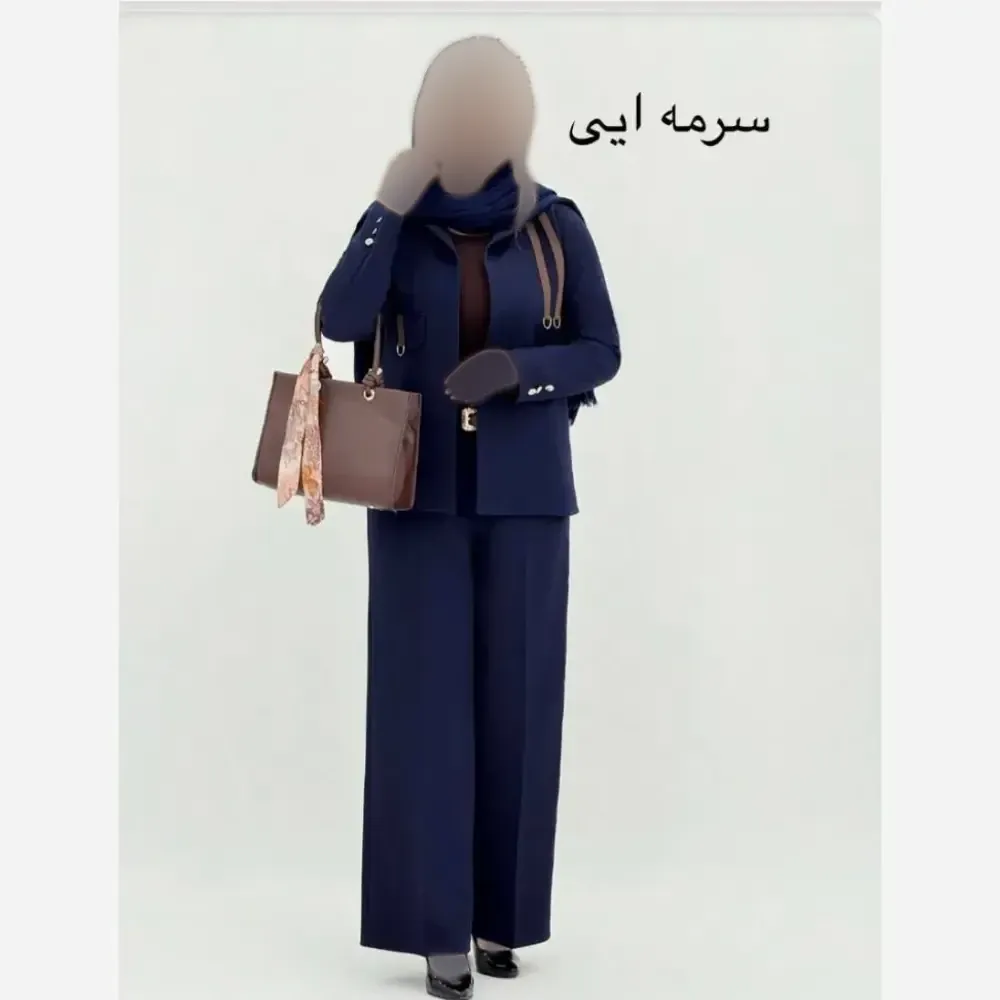 کت شلوار زنانه مازراتی درجه یک مدل بهار رنگ مشکی و سورمه ای