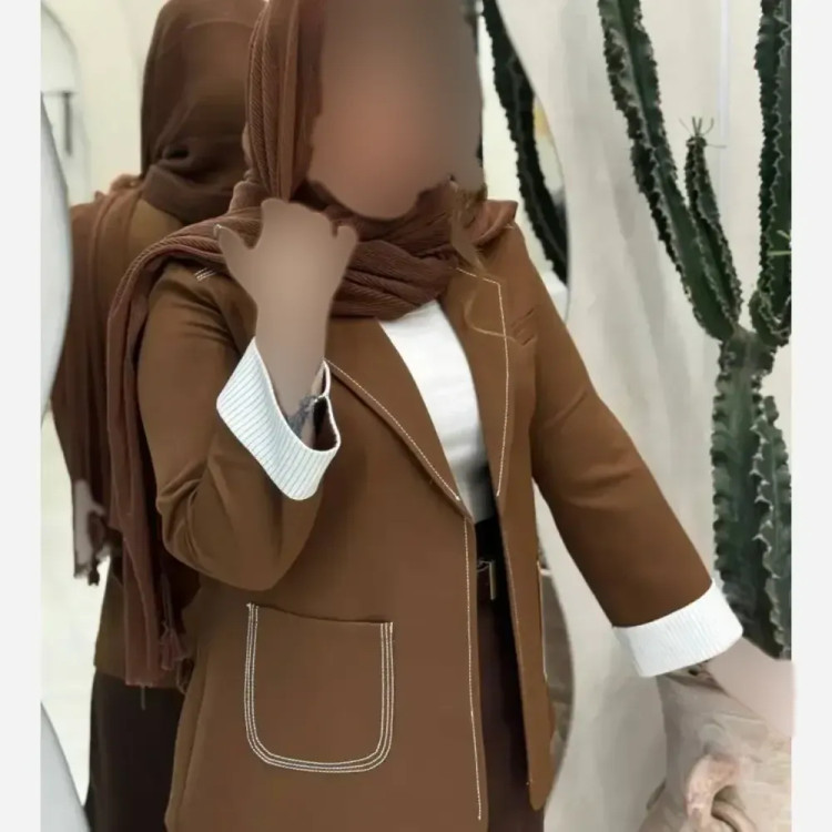 کت زنانه آستین دیپلمات جنس مازراتی درجه یک رنگ مشکی
