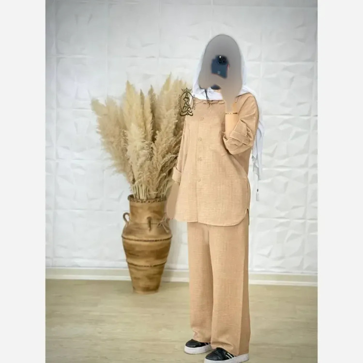 خرید مانتو شلوار تابستانه شانتون نخ درجه یک فری سایز