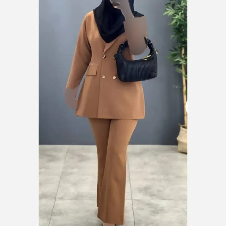 کت شلوار زنانه مازراتی درجه یک دمپا گشاد مدل نگین