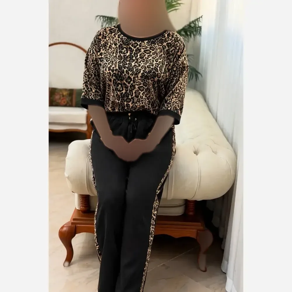 ست سویشرت و شلوار زنانه مدل مستانه جنس مازراتی رنگ مشکی و سورمه ای و شکلاتی فری سایز