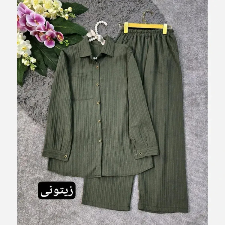ست شومیز دامن جگوار جنس بوگاتی فری سایز