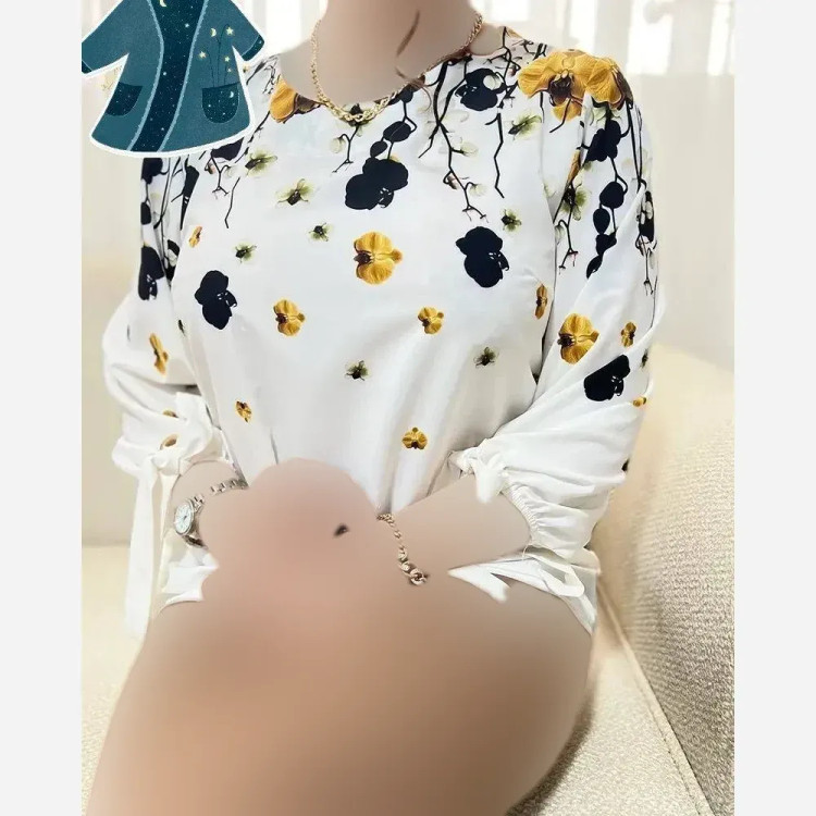 شومیز گلدون الیاف با کیفیت گلدوزی شده رنگ پسته ای فری سایز