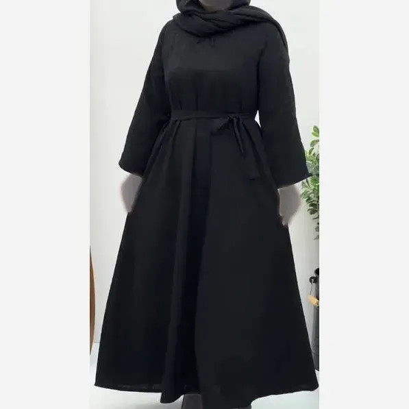 سارافون کرپ اندونزی با جلیغه سوزن دوزی دو تیکه فری سایز