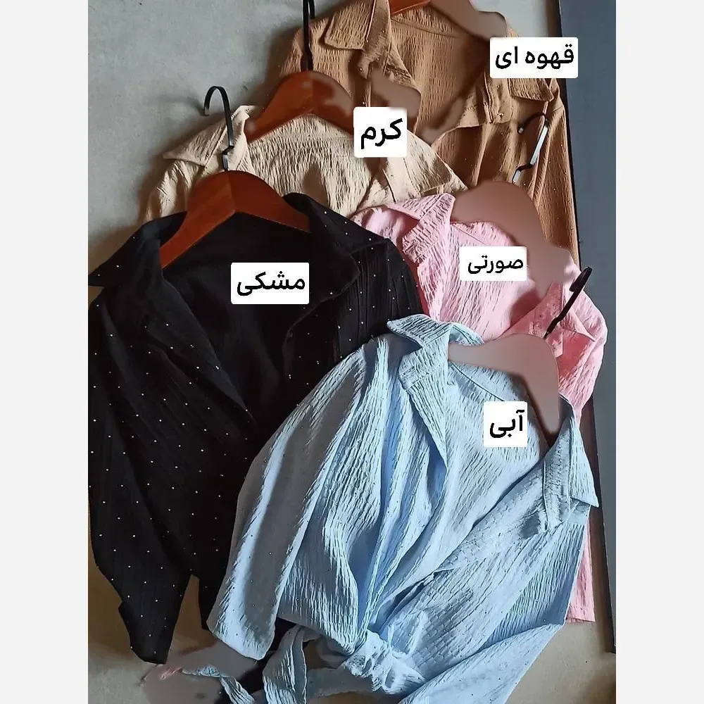 شومیز گره ای نگین دار دخترانه آستین سه ربع در 5 رنگ جذاب مناسب 8 تا 16 سال
