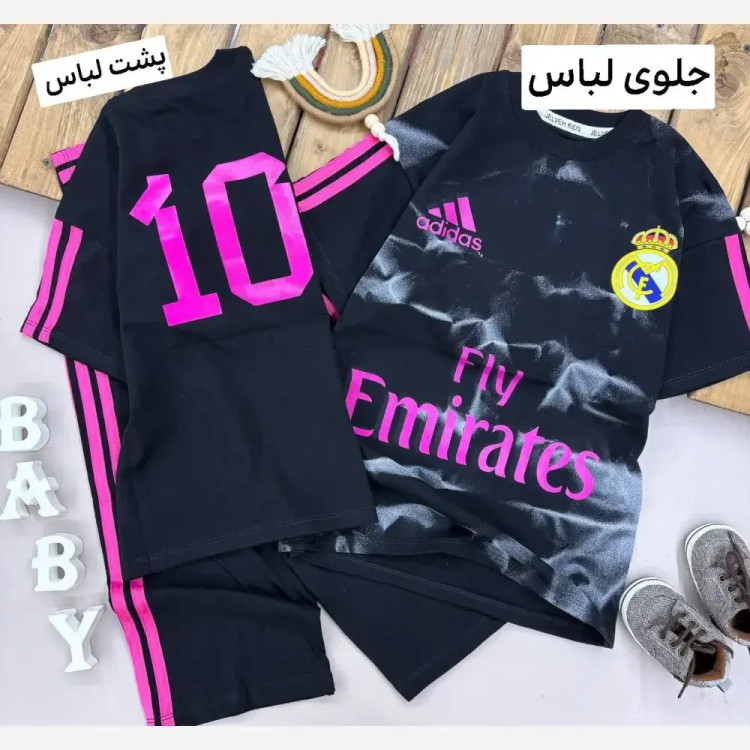 بلوز و شلوارک نخ پنبه کودک مدل آدیداس سایز 40 تا 50