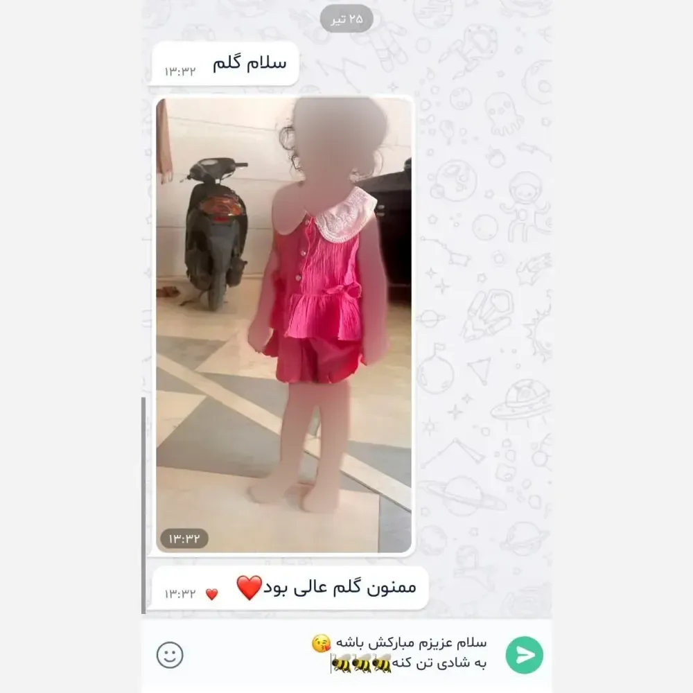 شومیز دخترانه آستین سه ربع اطلسی خنک تابستانه سایز 1 تا 4