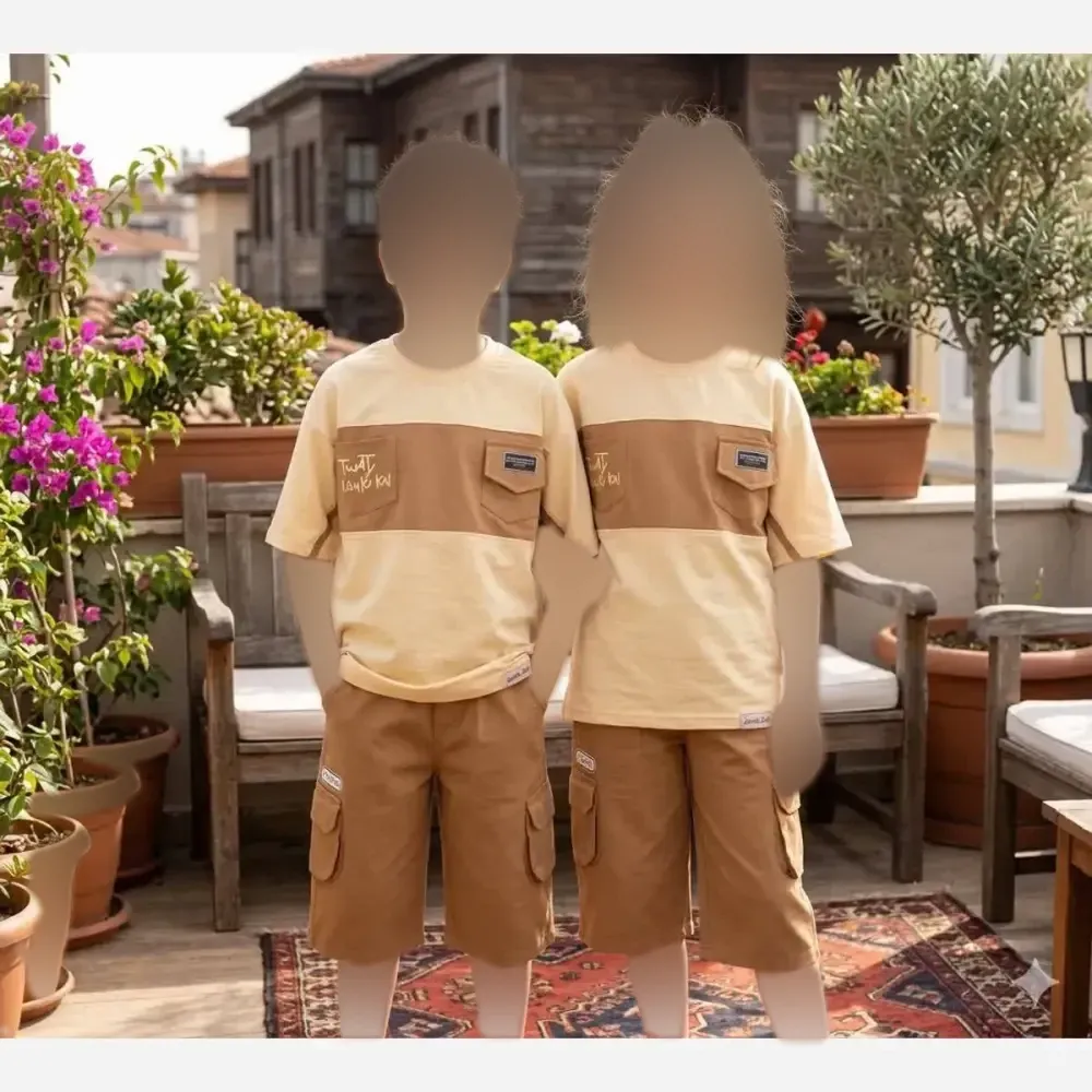 بلوز و شلوارک بچگانه طرح لبخند جنس پنبه لاکرا و کتان سایز 35 تا 60
