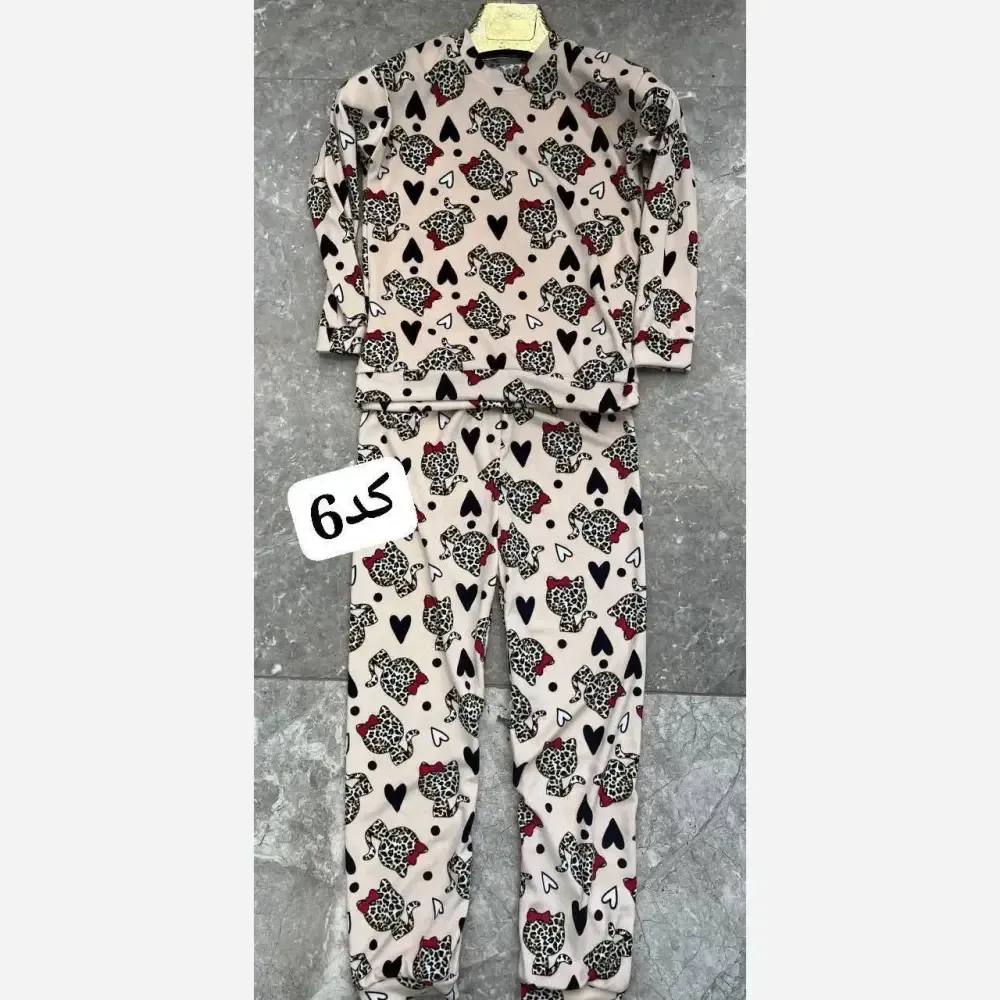 بلوز شلوار بچگانه پنبه دورس لاکرا مدل گیلاس رنگ بندی سایز 35 تا 60