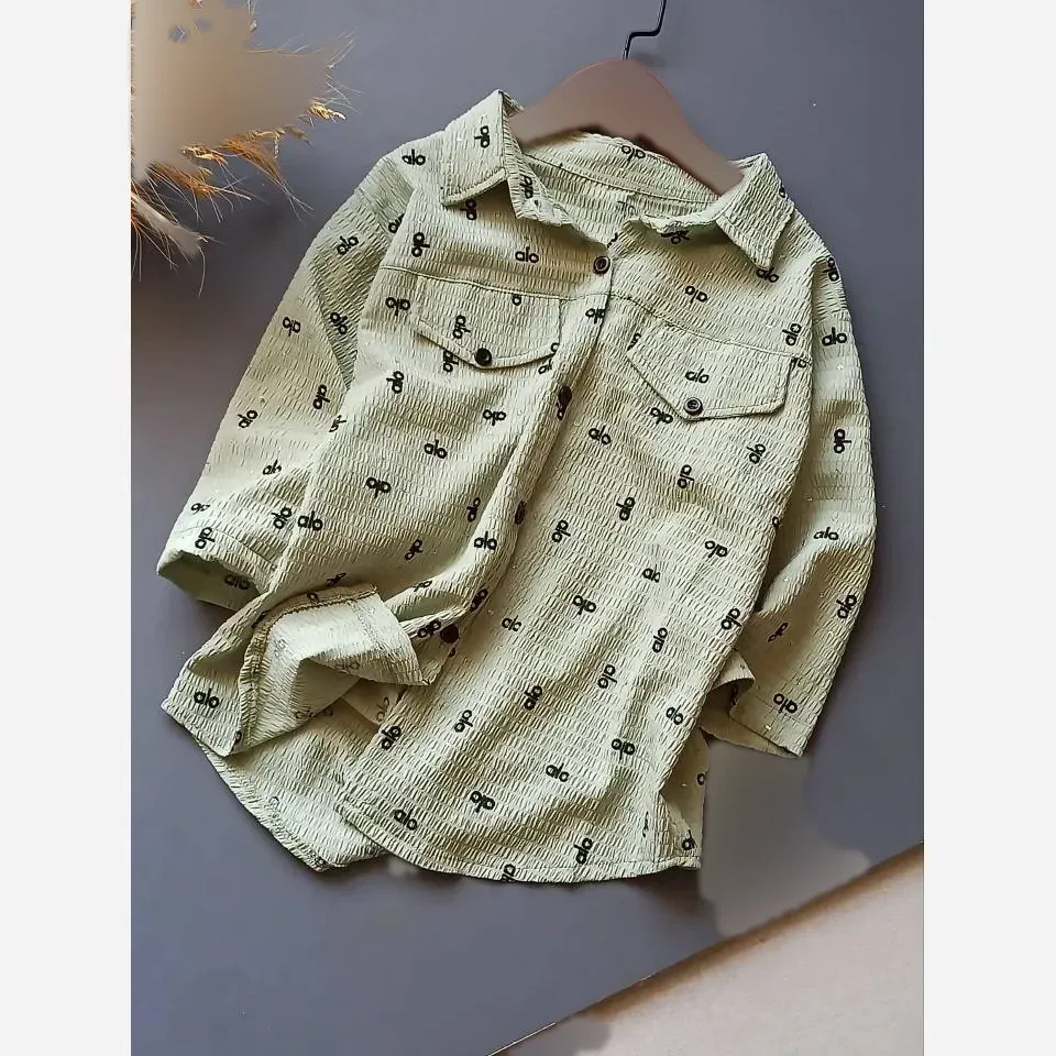 تیشرت پنبه یک رو نوجوان طرح 3 سبز و موکا سایز 60 تا 75