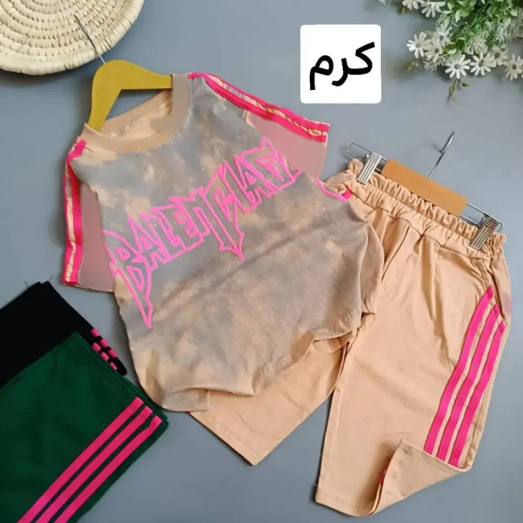 ست تیشرت و شلوارک پنبه سوپر مدل بالنسیگا