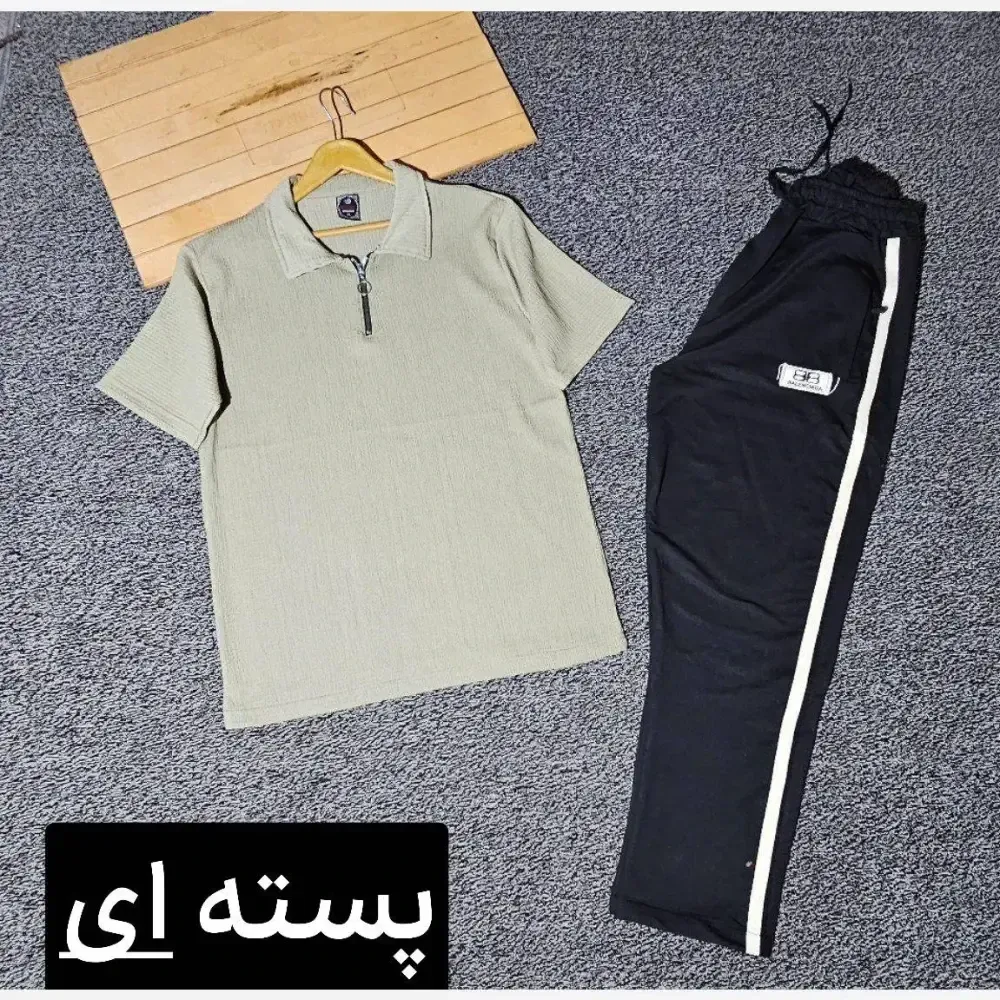 ست مجلل تیشرت کبریتی لاکرا و شلوار اسپان نخ زنانه در رنگ و سایزهای متنوع