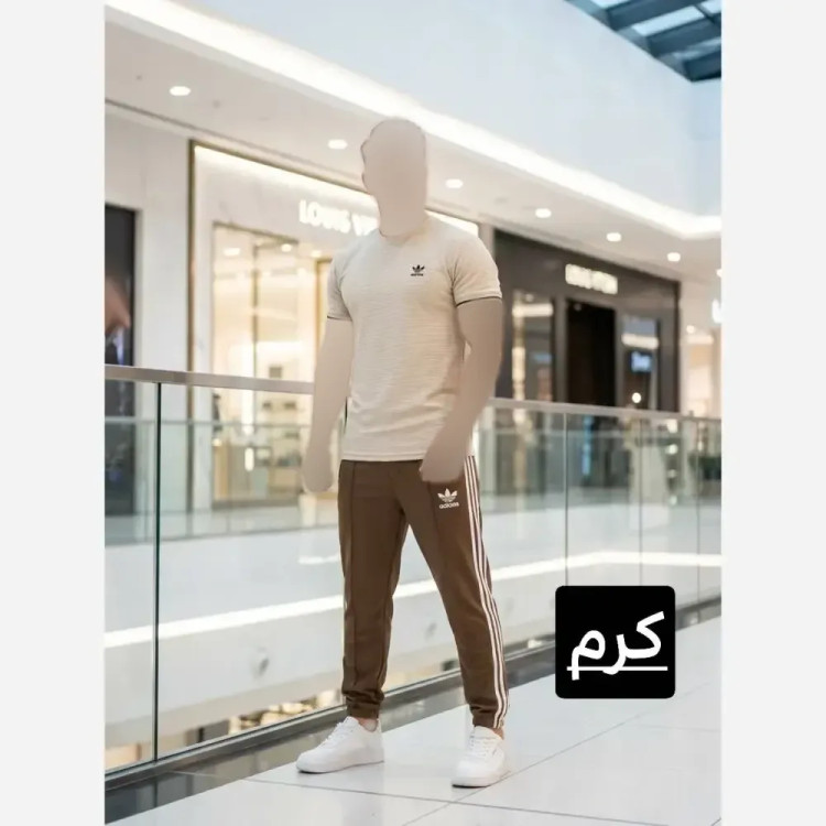 ست مردانه زاگرس جنس بیسکویتی مدل آدیداس سه خط رنگ بندی متنوع سایز لارج و ایکس لارج