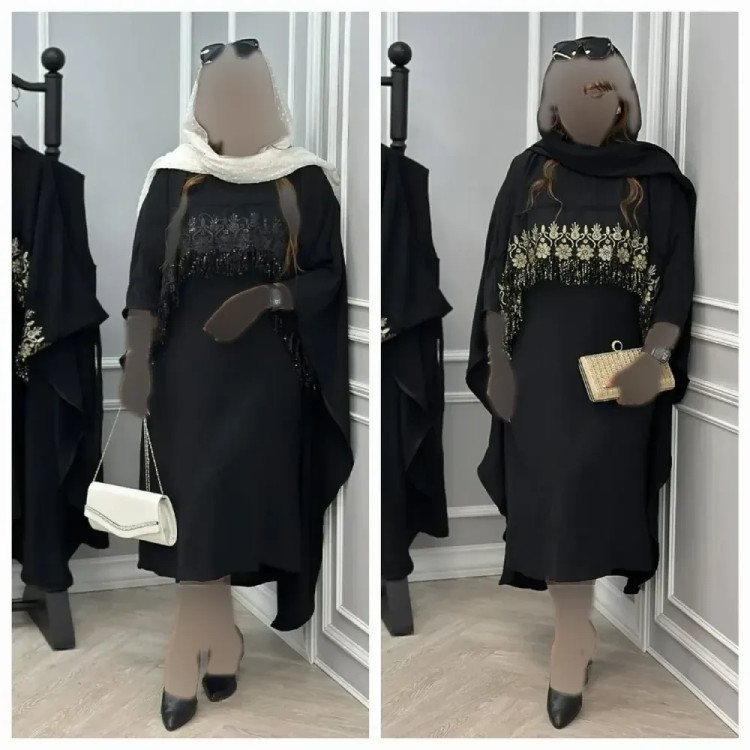 ست پیراهن رویه دار فاخر کرپ بوگاتی طلایی فری سایز 38 تا 48