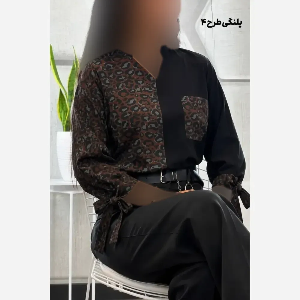 شومیز طرحدار نجلا کرپ بوگاتی زبرا پلنگی سایز 38 تا 50