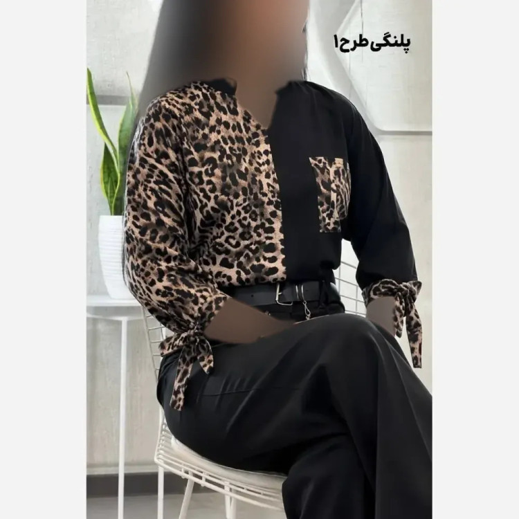 شومیز طرحدار نجلا کرپ بوگاتی زبرا پلنگی سایز 38 تا 50