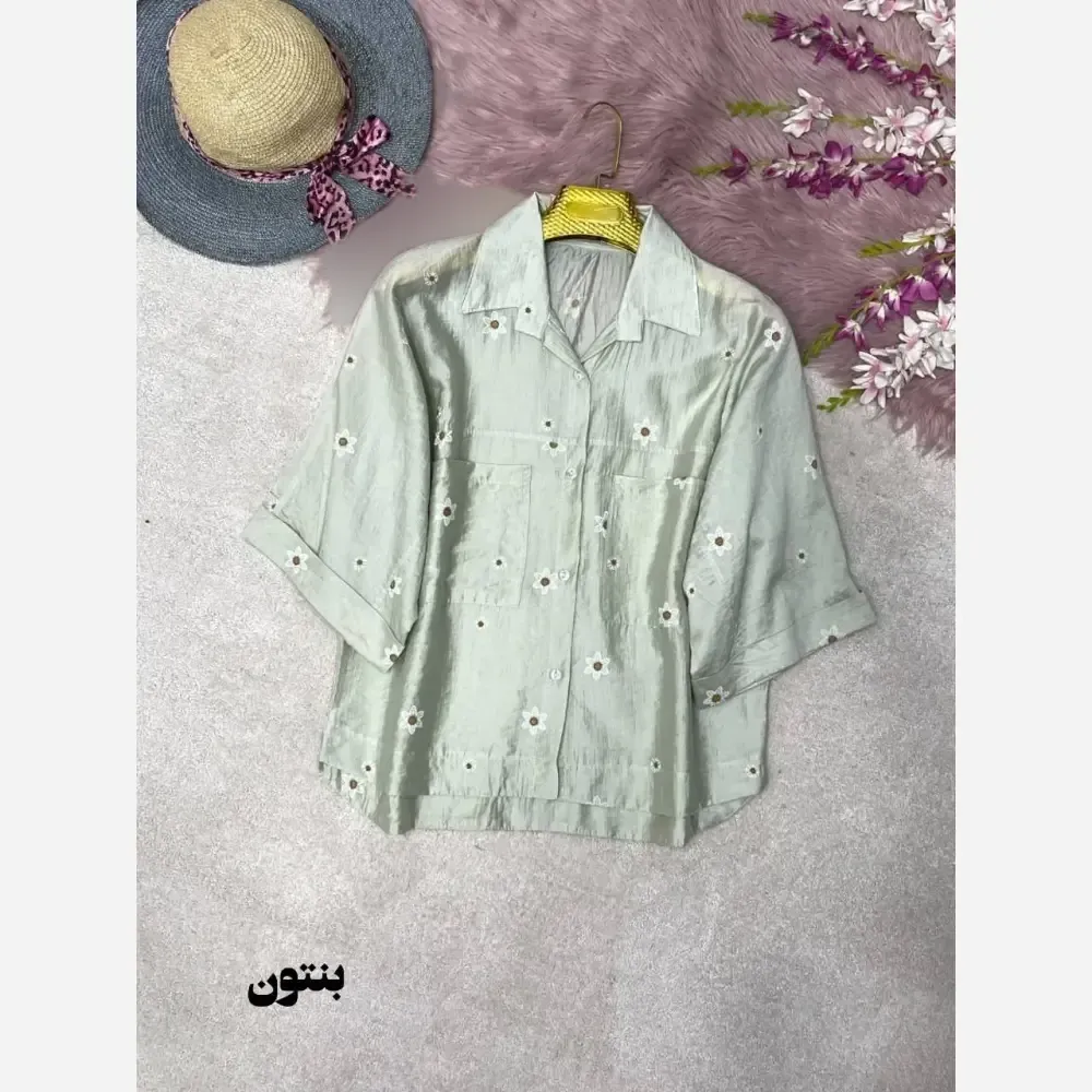 شومیز لارا پری شیشه ای درجه یک فری سایز 38 تا 46 رنگبندی متنوع