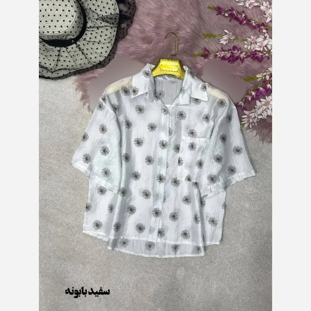 شومیز لارا پری شیشه ای درجه یک فری سایز 38 تا 46 رنگبندی متنوع