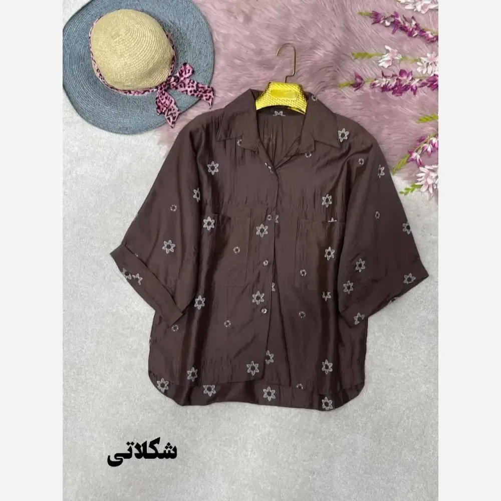 شومیز لارا پری شیشه ای درجه یک فری سایز 38 تا 46 رنگبندی متنوع