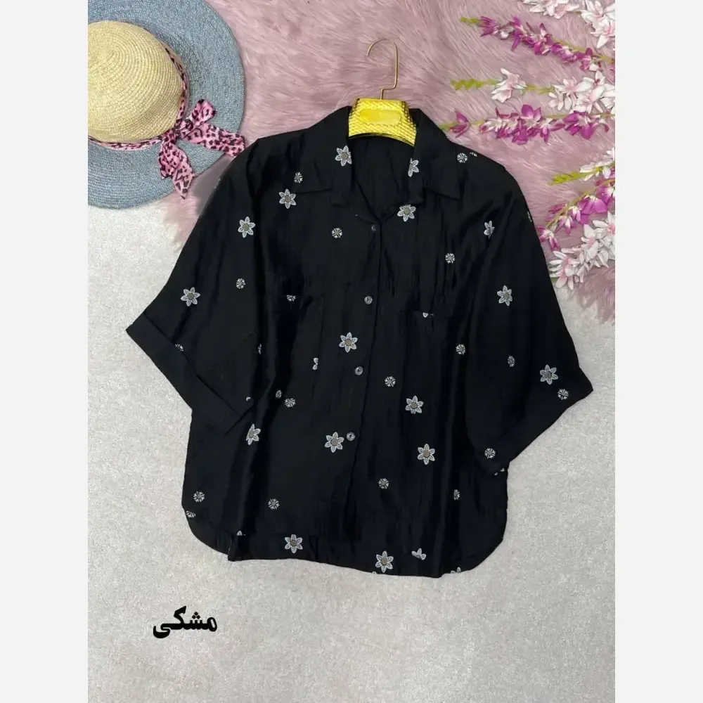 شومیز لارا پری شیشه ای درجه یک فری سایز 38 تا 46 رنگبندی متنوع