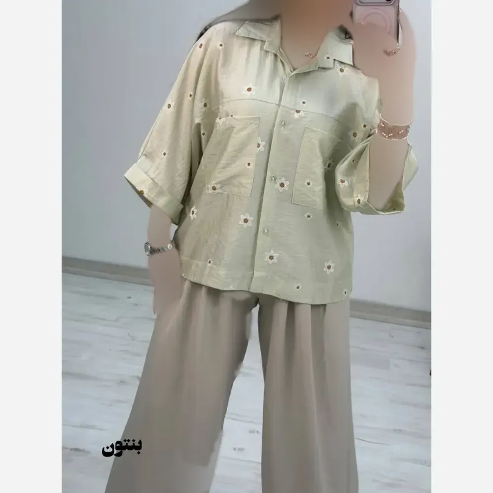 شومیز لارا پری شیشه ای درجه یک فری سایز 38 تا 46 رنگبندی متنوع