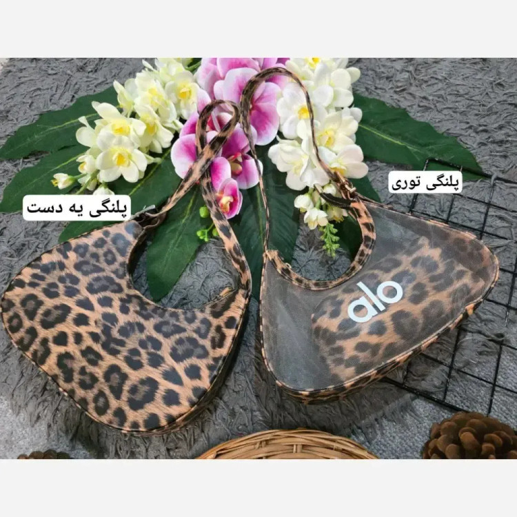 کیف پلنگی چرمی زنانه طرح توری سایز آزاد