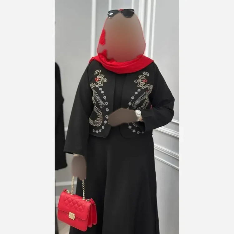 کت و دامن زنانه مازراتی گلدوزی شده رنگ مشکی سایز فری 38 تا 46