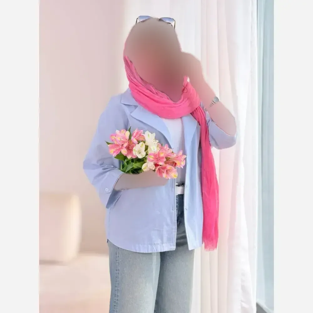 شومیز آستین فلشی زنانه جنس پری ایرانی فری سایز جیب دار